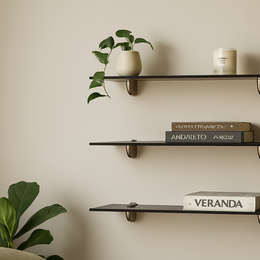 Set de 3 repisas de cristal templado tono Smoke