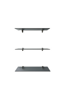 Set de 3 repisas de cristal templado tono Smoke