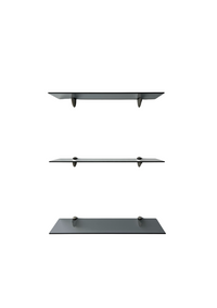 Set de 3 repisas de cristal templado tono Smoke