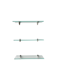 Set de 3 repisas de cristal templado tono Clear