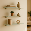 Set de 3 repisas de cristal templado tono Frosted
