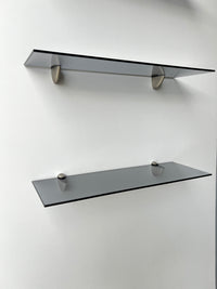 Set de 3 repisas de cristal templado tono Smoke
